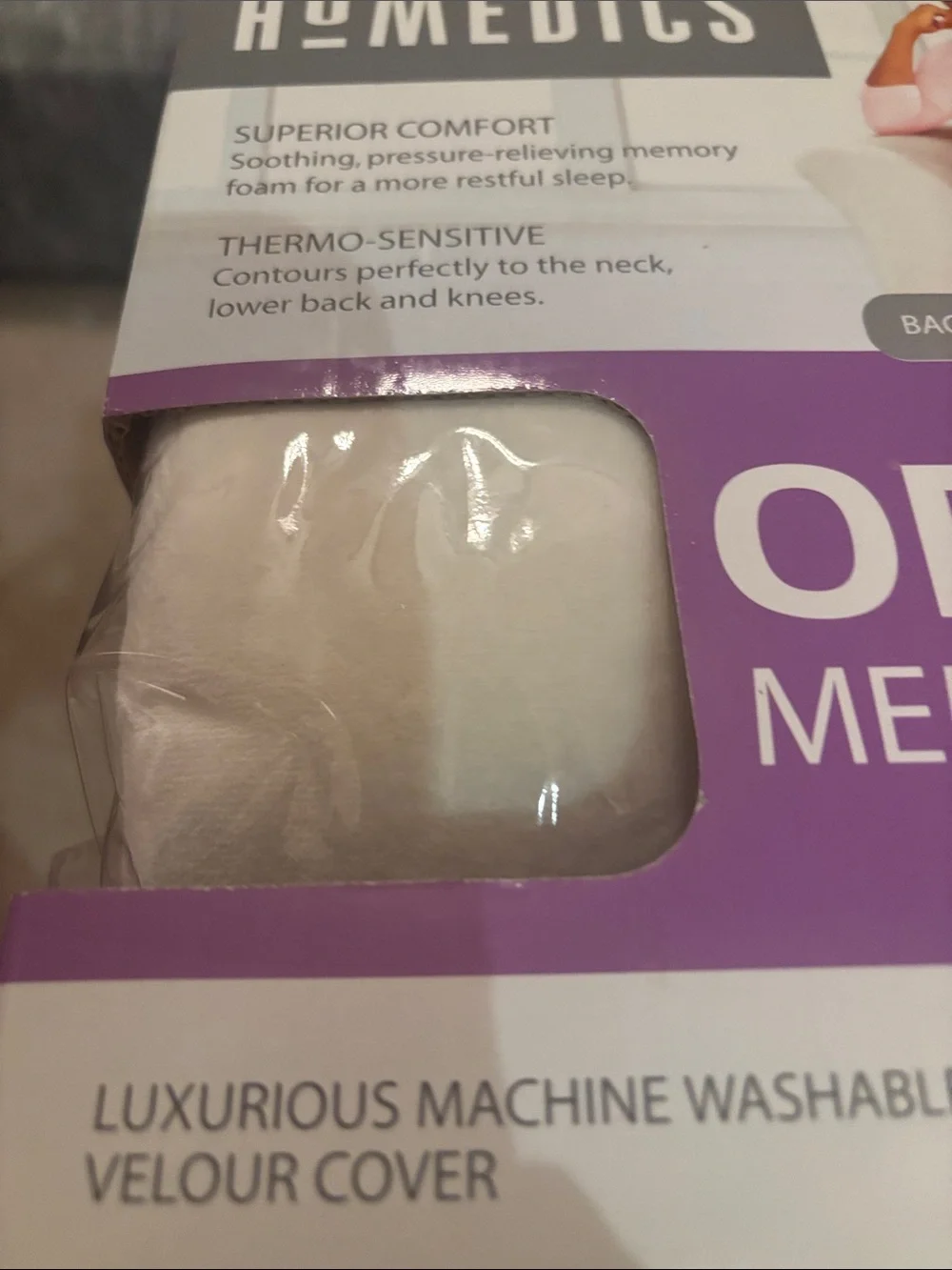 NWT Homedics Ortho + Therapy Memory Foam 4-Position Pillow - White